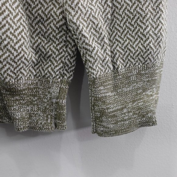 Herringbone Mens Sweater Large Gray Crew Neck Pullover Casual Jumper Cotton - Picture 8 of 11